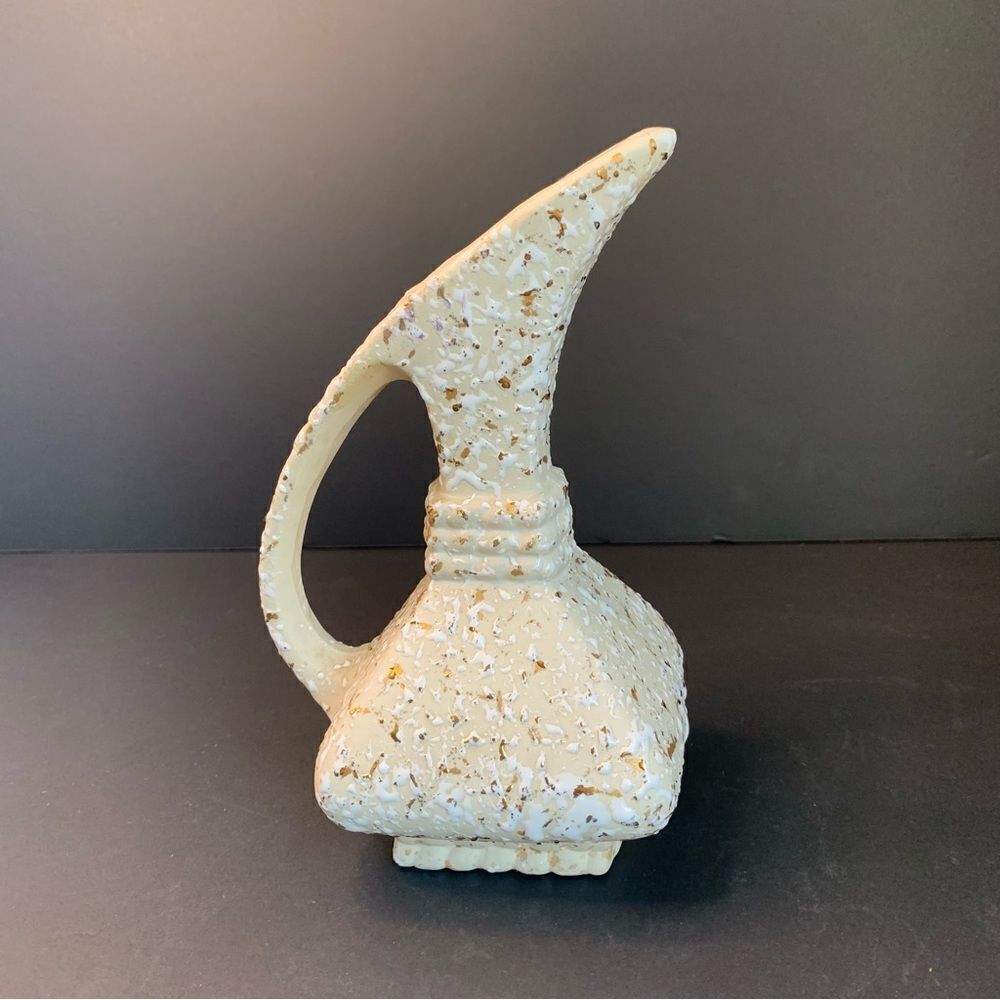 VTG Savoy Pottery MCM Gold‎ Splatter Pitcher